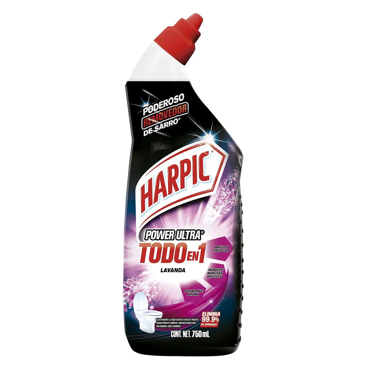HARPIC - Limpiador de Inodoro Harpic Power Ultra Lavanda Envase 750 mL