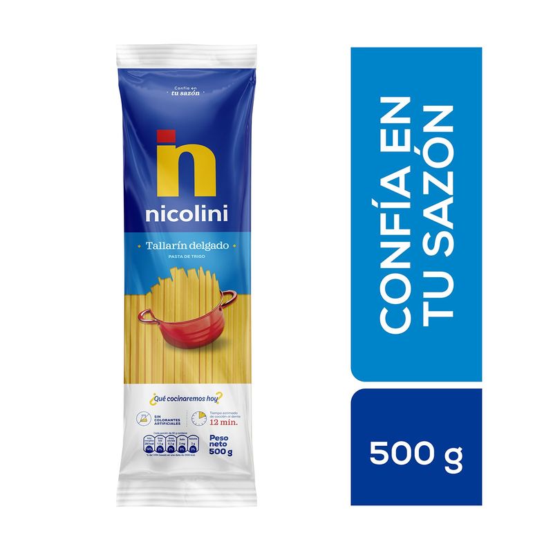 NICOLINI - Fideos Nicolini Tallarin Delgado 450 g
