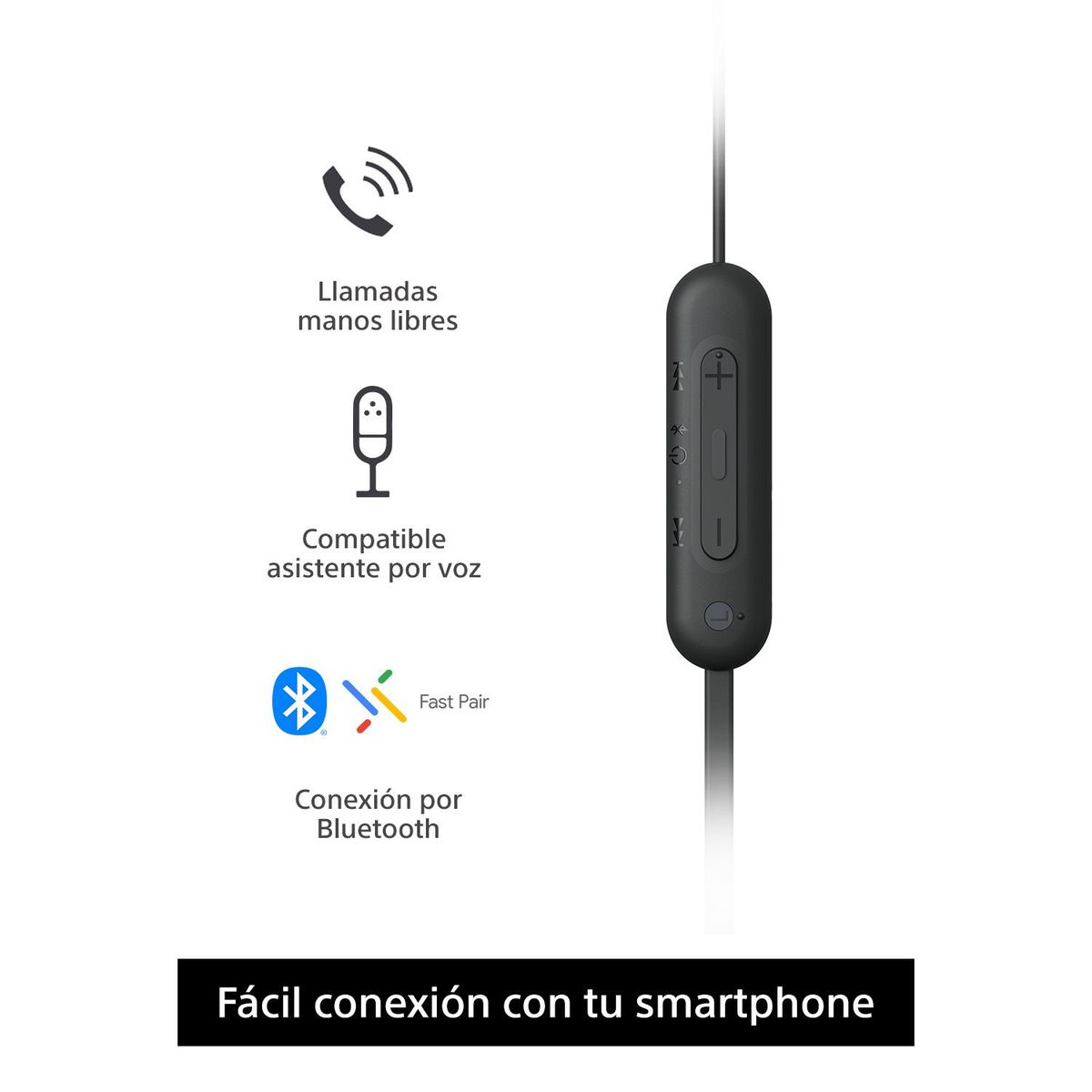 SONY - Sony Audífonos Bluetooth WI-C100 in Ear Negro