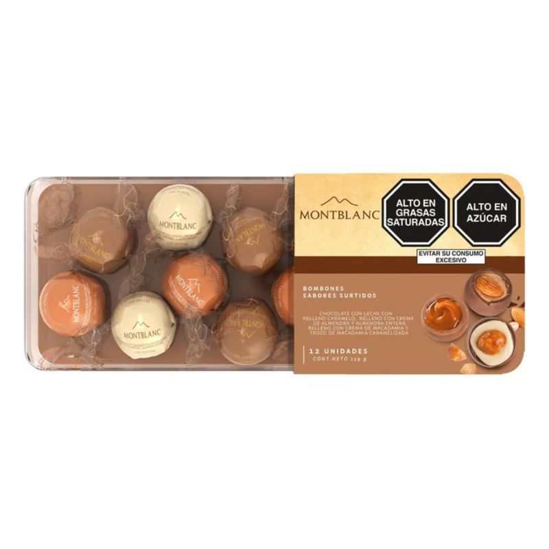 MONTBLANC - Bombones Montblanc Sabores Surtidos Pack 12 Und Empaque 159 g