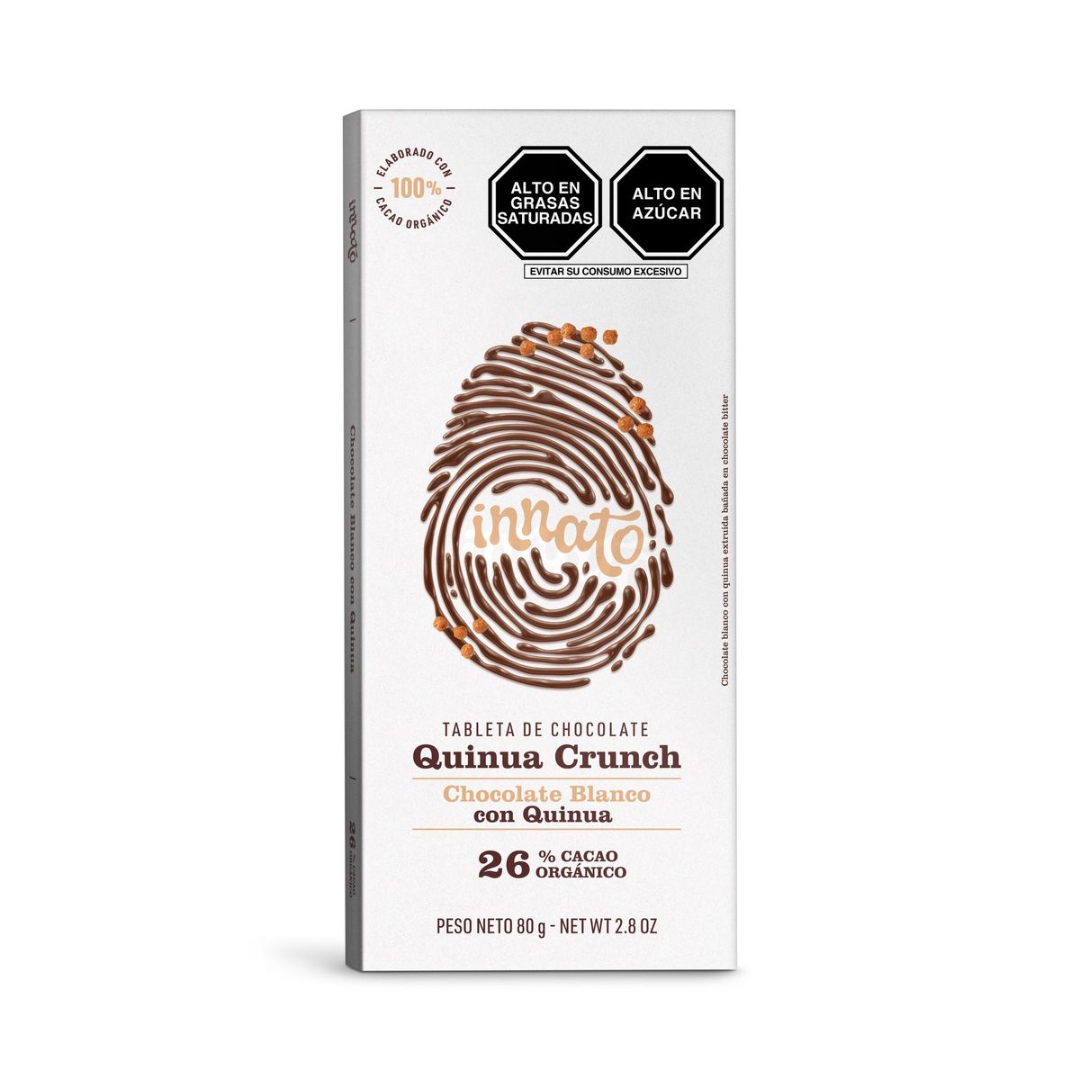 INNATO - Tableta Chocolate Innato Blanco Quinua Crunch Empaque 80 g