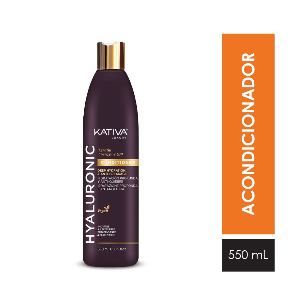 KATIVA - Acondicionador Kativa Hyaluronic Keratin Q10 Botella 550 mL