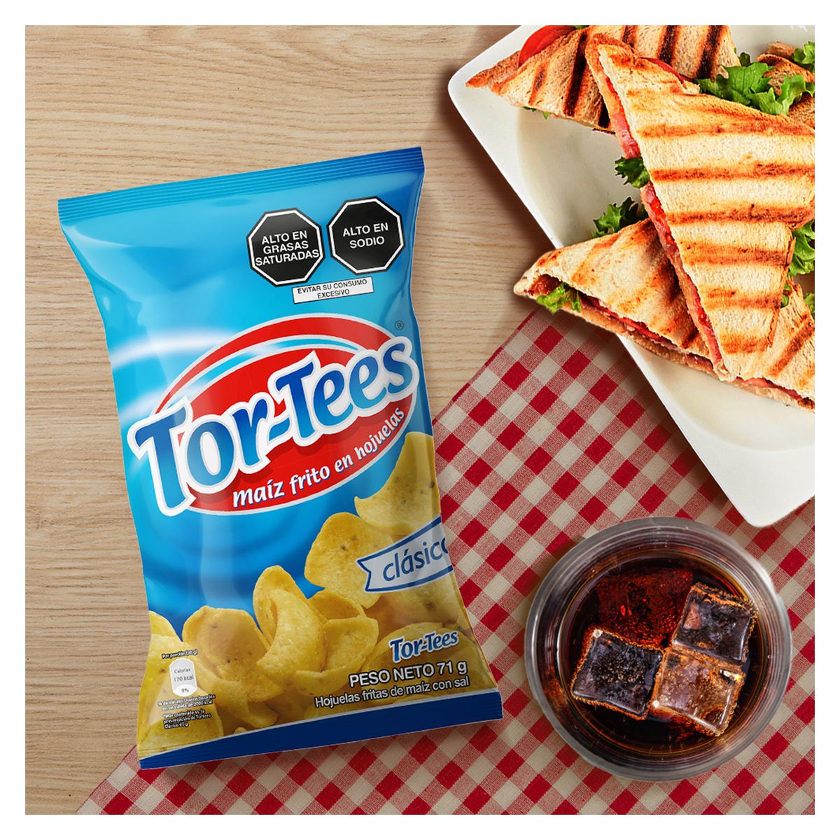 TORTEES - Snack de Maíz Tortees Clásico Sal Bolsa 71 g