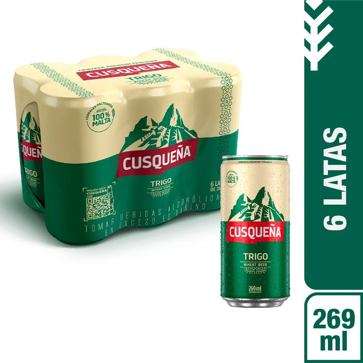 CUSQUENA - Cerveza Cusqueña Trigo Sixpack Lata 269 mL