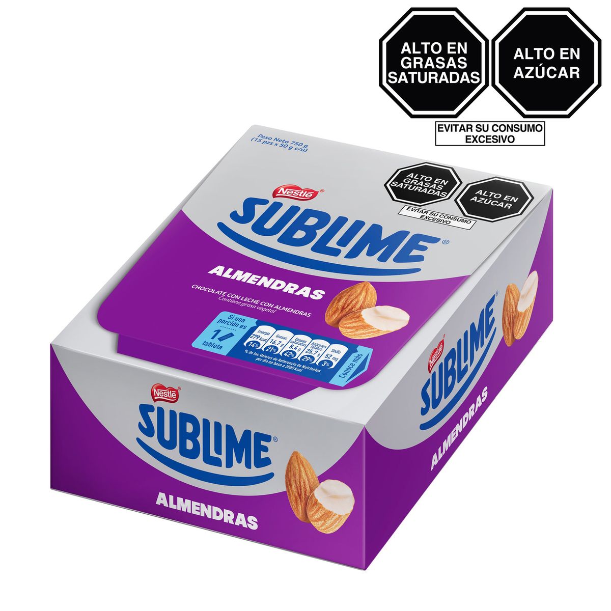 SUBLIME - Chocolates Sublime con Almendras Caja 15 Und
