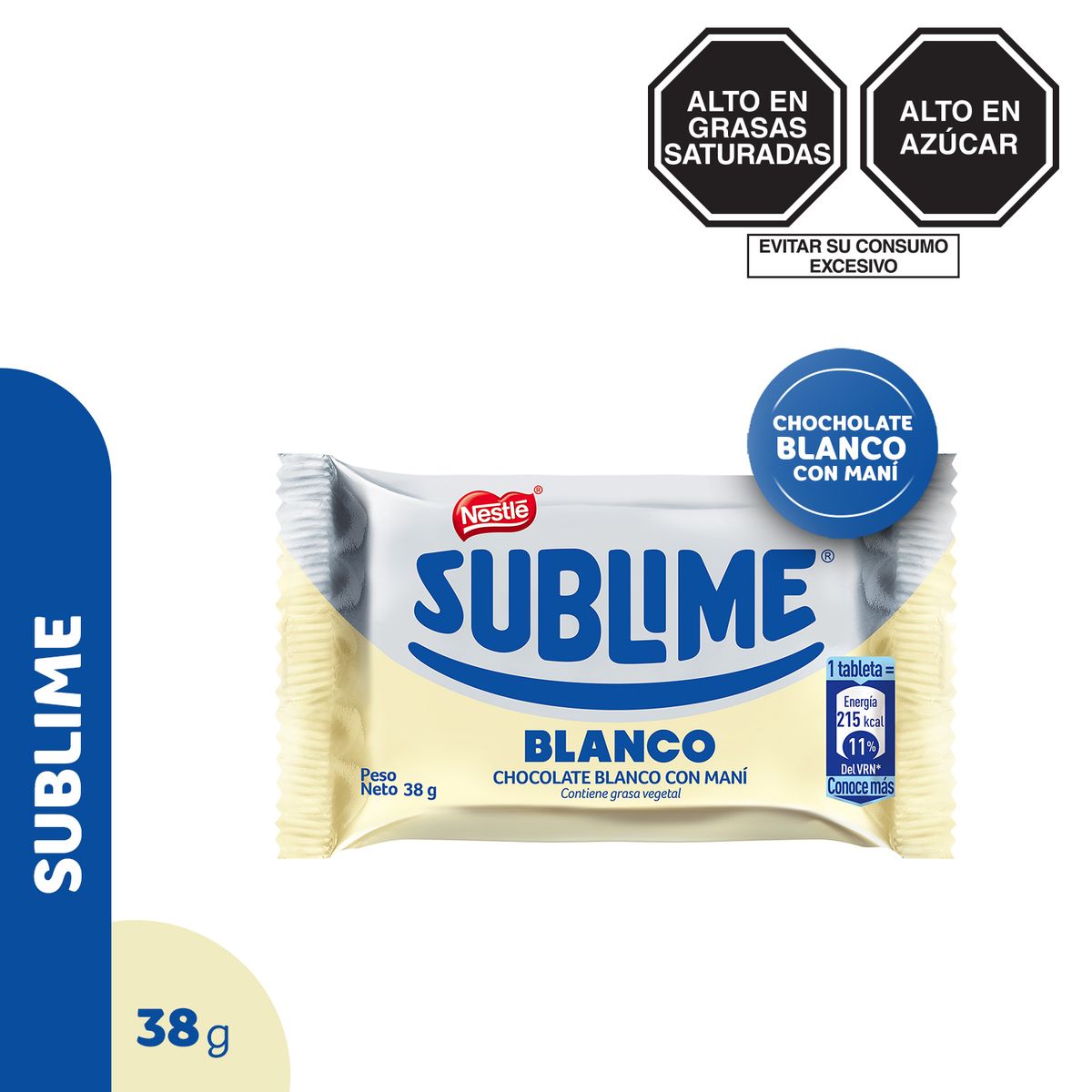 SUBLIME - Chocolate Sublime Blanco con Maní 38g