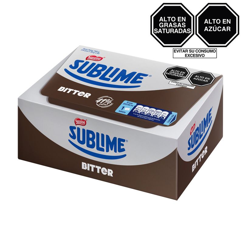SUBLIME - Chocolates Sublime Bitter con Maní Caja 20 Und