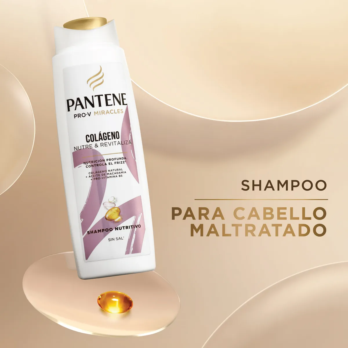 PANTENE - Shampoo Pantene Miracles Nutritivo Colágeno Botella 300 mL