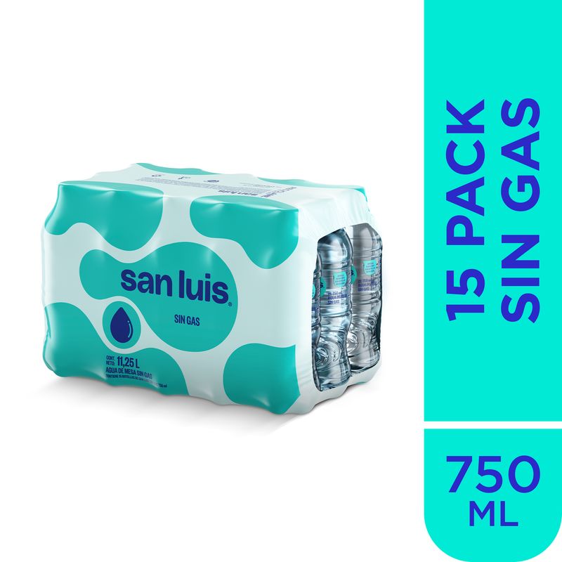 SAN LUIS - Agua Mesa San Luis Sin Gas Pack 15 Botellas 750 mL