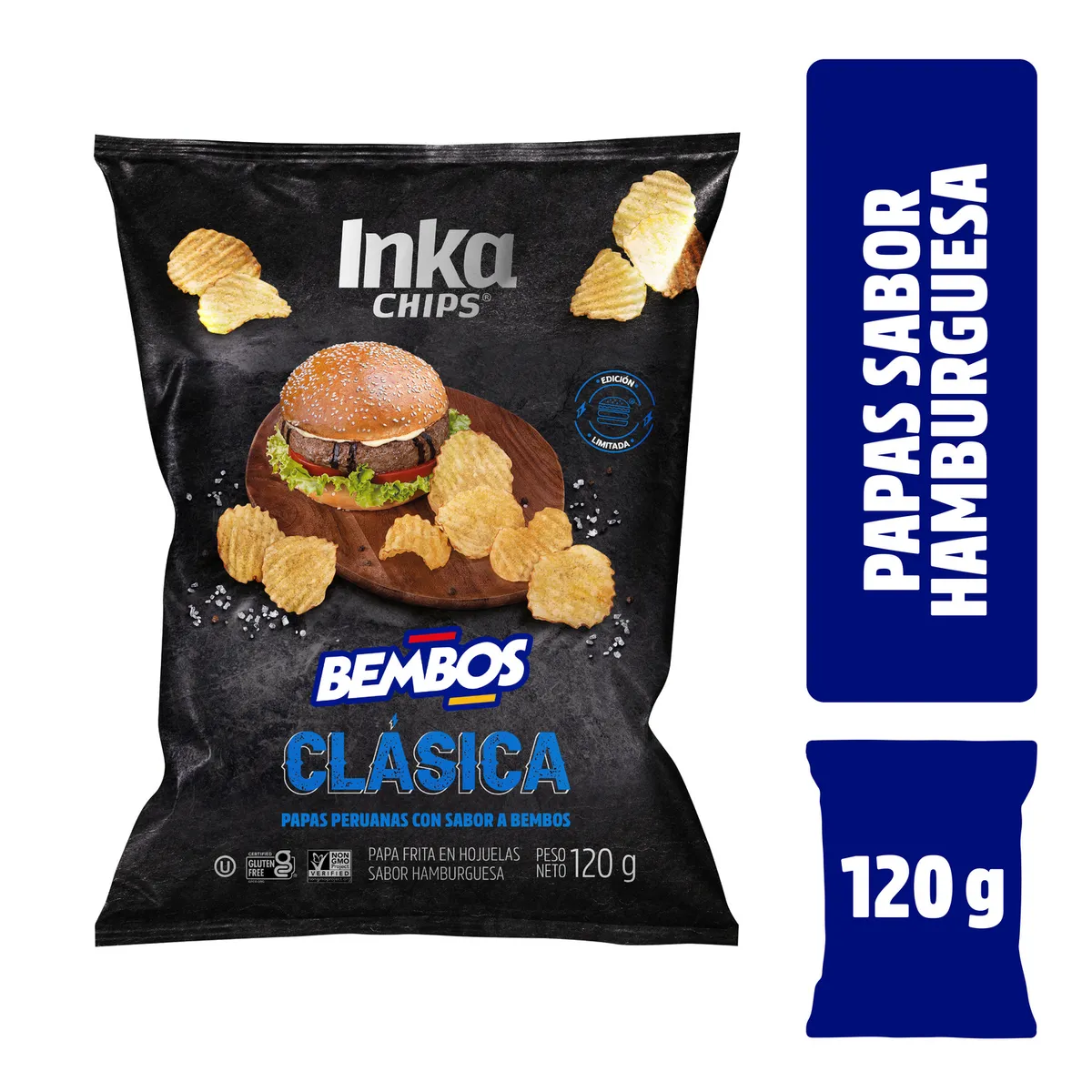 INKA CHIPS - Papa Inka Chips Bembos Clásica Bolsa 120 g