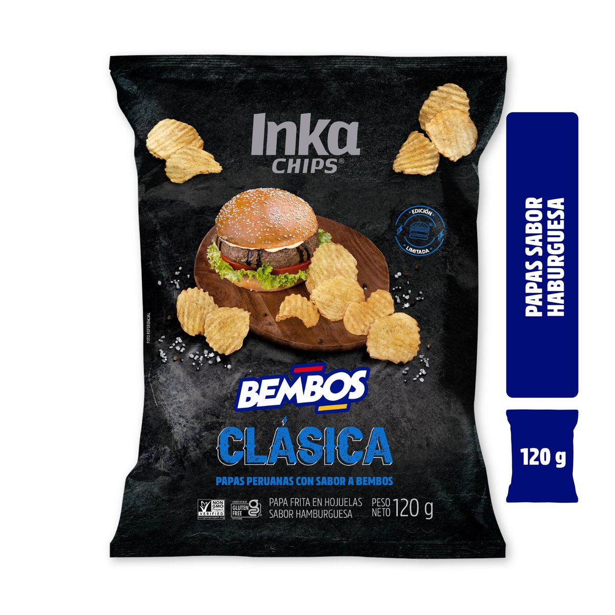 INKA CHIPS - Papas Inka Chips Bembos Clásica Bolsa 120 g