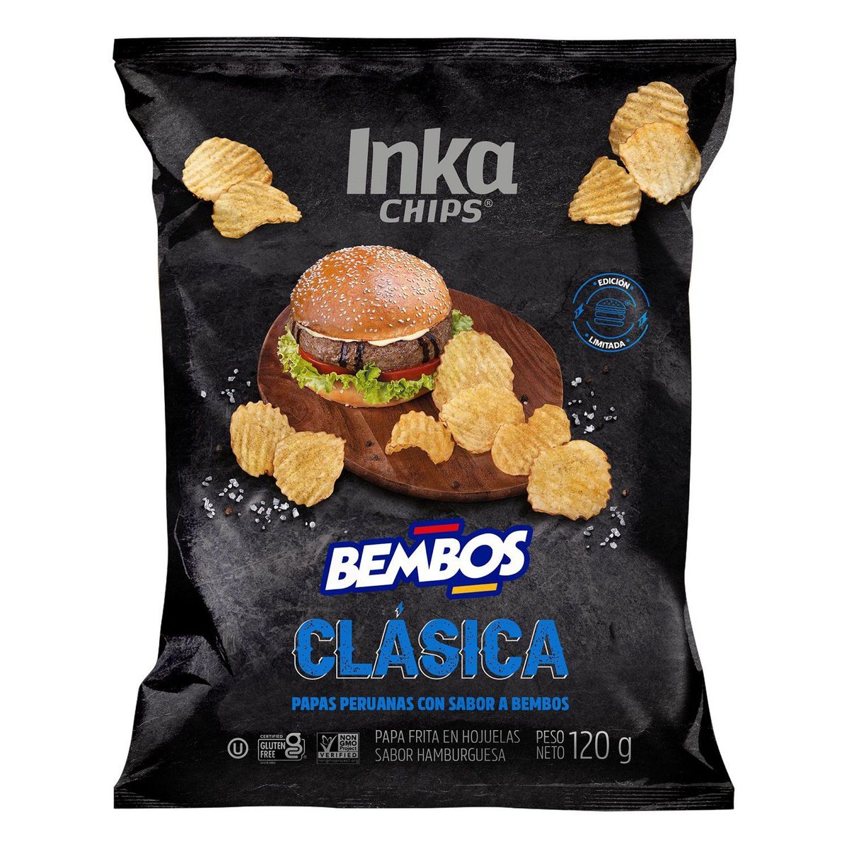 INKA CHIPS - Papas Inka Chips Bembos Clásica Bolsa 120 g