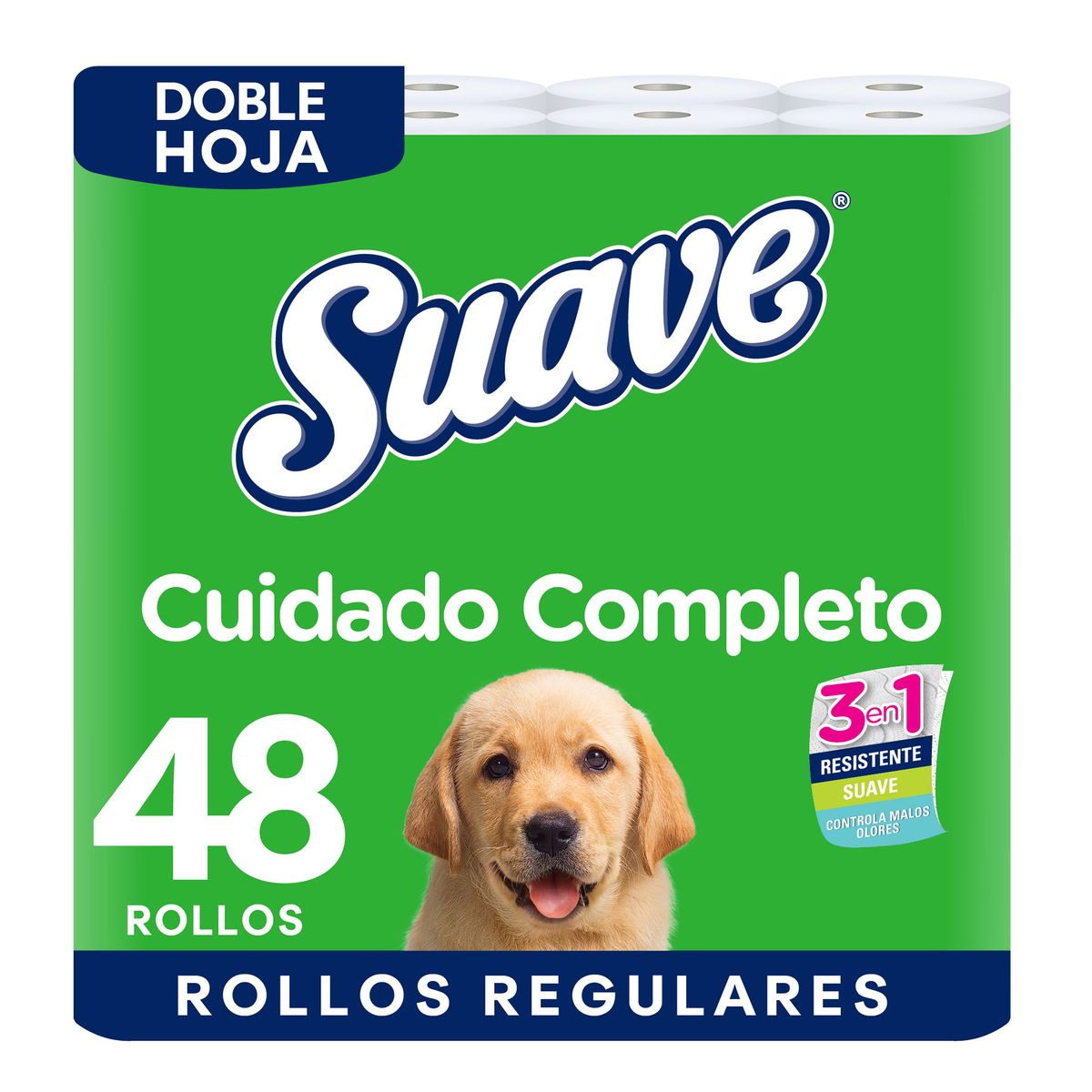 SUAVE - Papel Higiénico Suave Cuidado Completo Empaque 48 Und