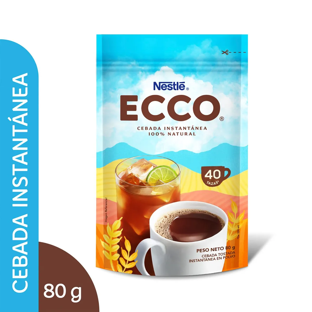 ECCO - Cebada Instantánea Ecco Tostada Doypack 80 g