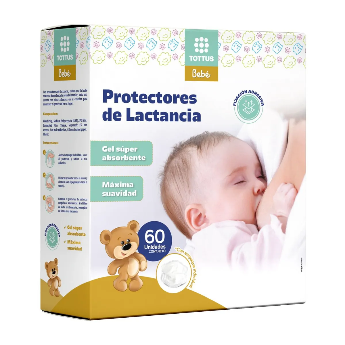 TOTTUS - Protectores de Lactancia Tottus Caja 60 Und