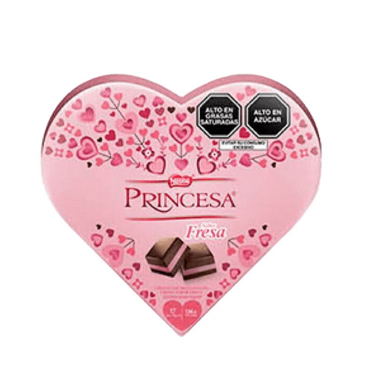 PRINCESA - Chocolate Princesa Sabor Fresa Envase Corazón 136 g