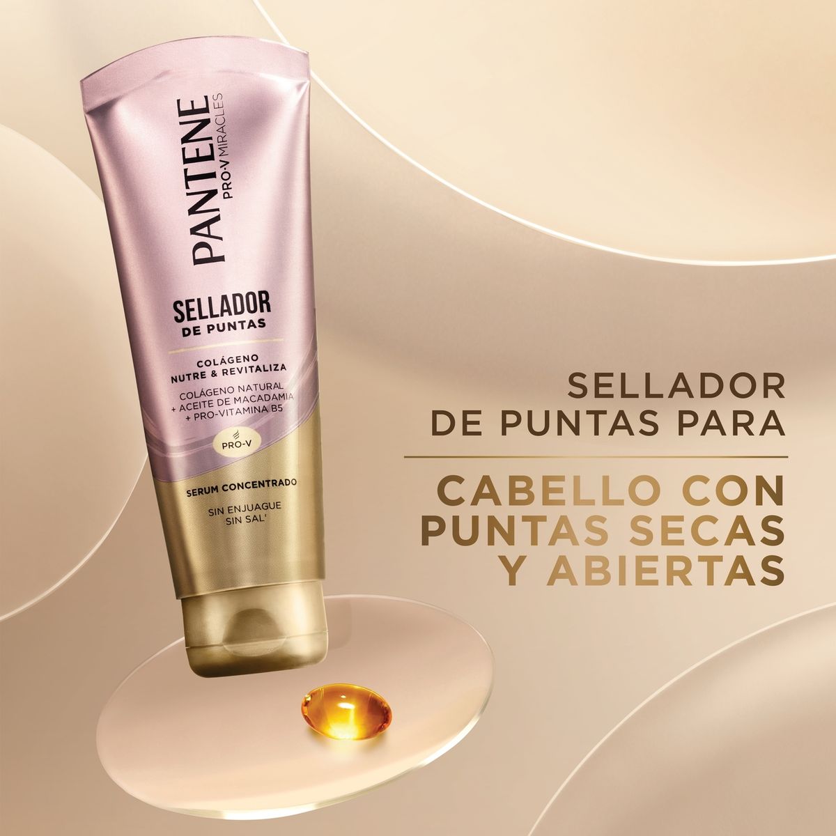 PANTENE - Sellador de Puntas Serum Concentrado Pantene Pro-v Miracles Colágeno Nutre & Revitaliza Envase 90 mL