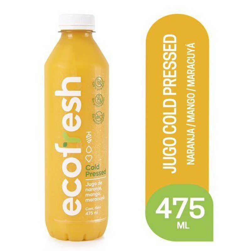 ECOFRESH - Jugo Cold Pressed Naranja Mango y Maracuyá