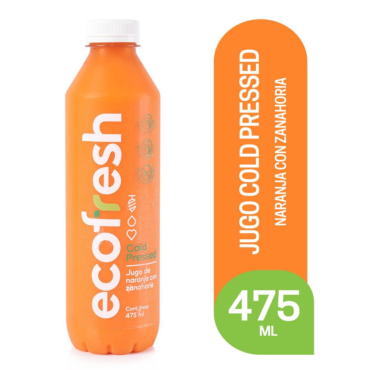 ECOFRESH - Jugo Cold Pressed Naranja Y Zanahoria