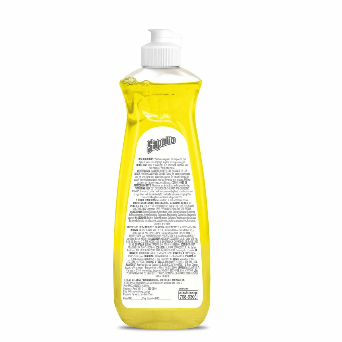 SAPOLIO - Lavavajilla Liquido Sapolio Limón Botella 1250 mL