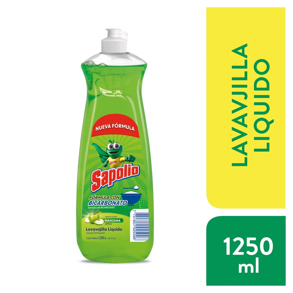 SAPOLIO - Lavavajilla Liquido Sapolio Manzana Botella 1250 mL