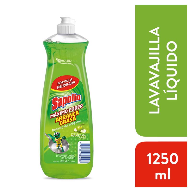 SAPOLIO - Lavavajilla Líquido Sapolio Manzana Botella 1250 mL
