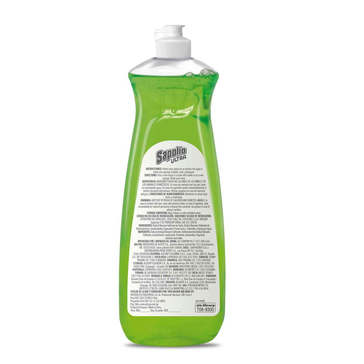 SAPOLIO - Lavavajilla Liquido Sapolio Manzana Botella 1250 mL