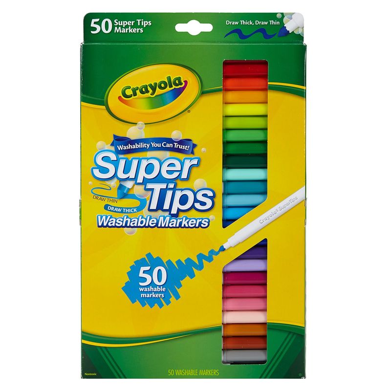 CRAYOLA - Plumones Crayola Lavables Super Tips Caja 50 Und