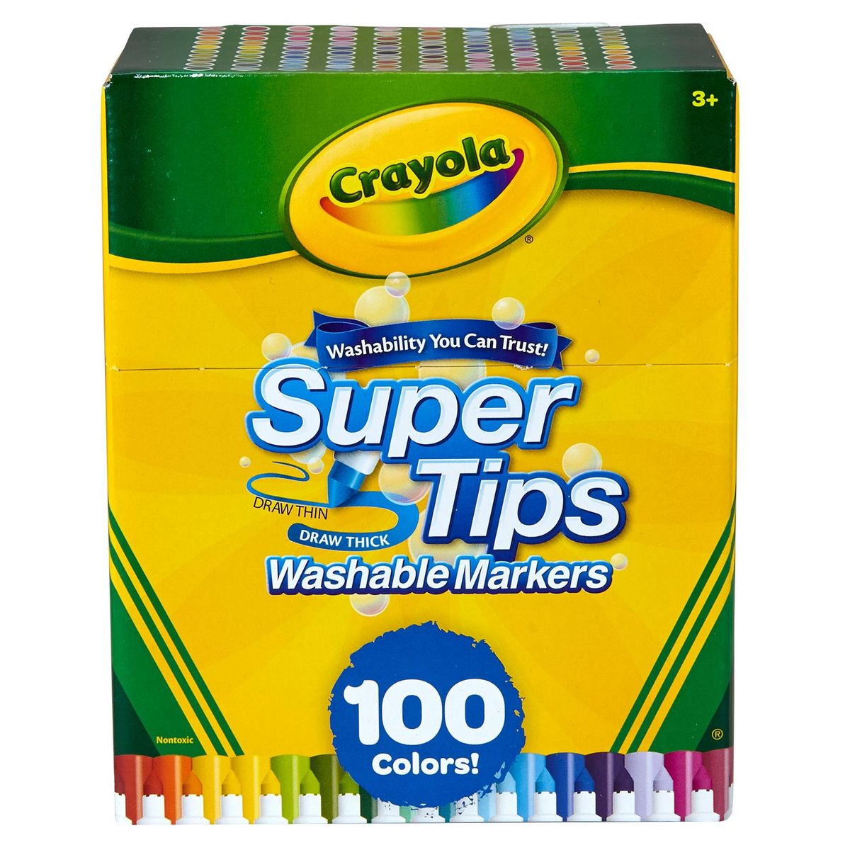 CRAYOLA - Plumones Crayola Lavables Super Tips Caja 100 Und