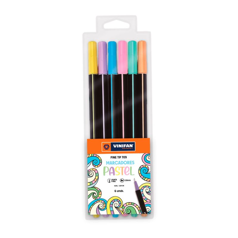 VINIFAN - Plumones Vinifan Fine Tip Pastel Estuche 6 Und