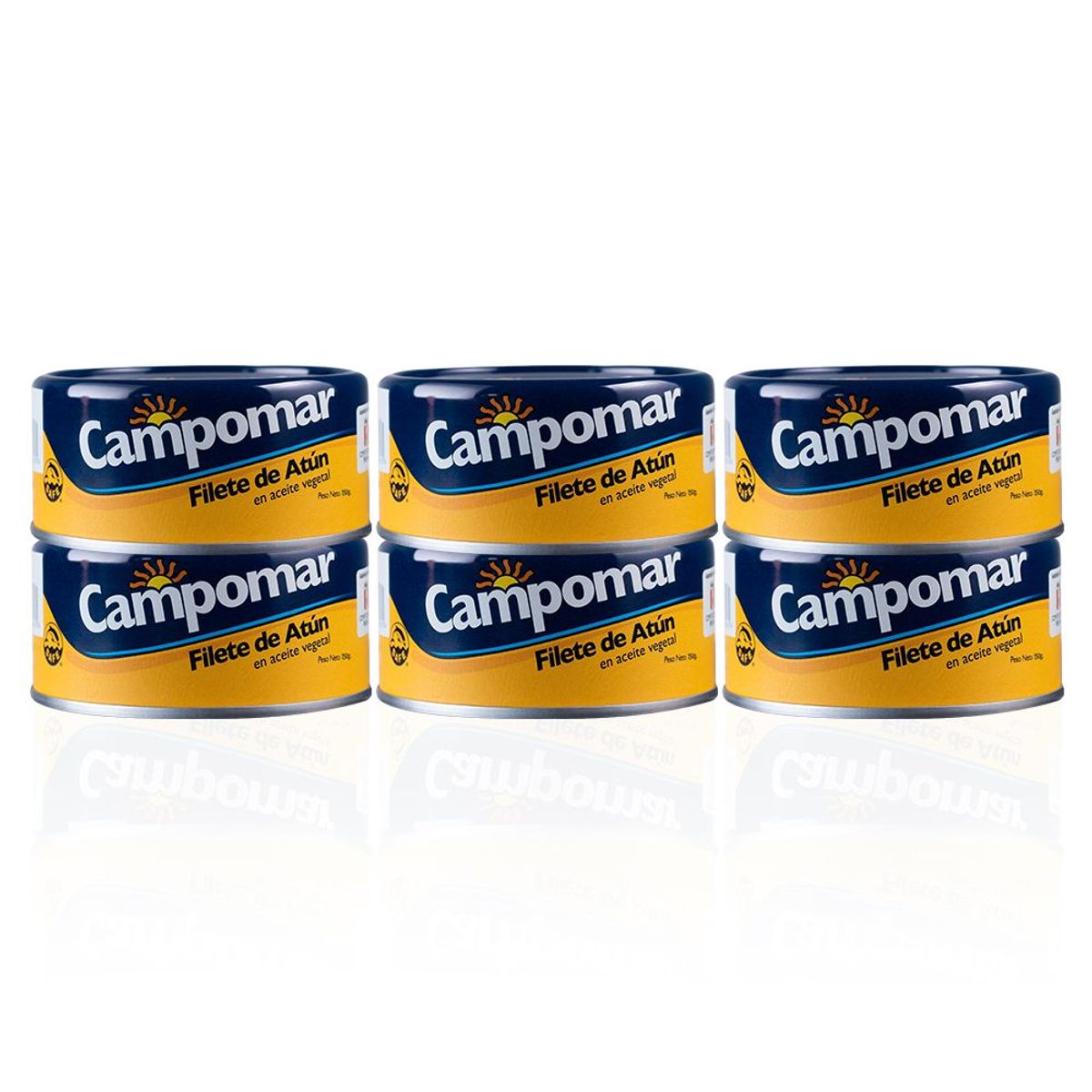 CAMPOMAR - Filete De Atún En Aceite Vegetal Campomar Six Pack x 150g