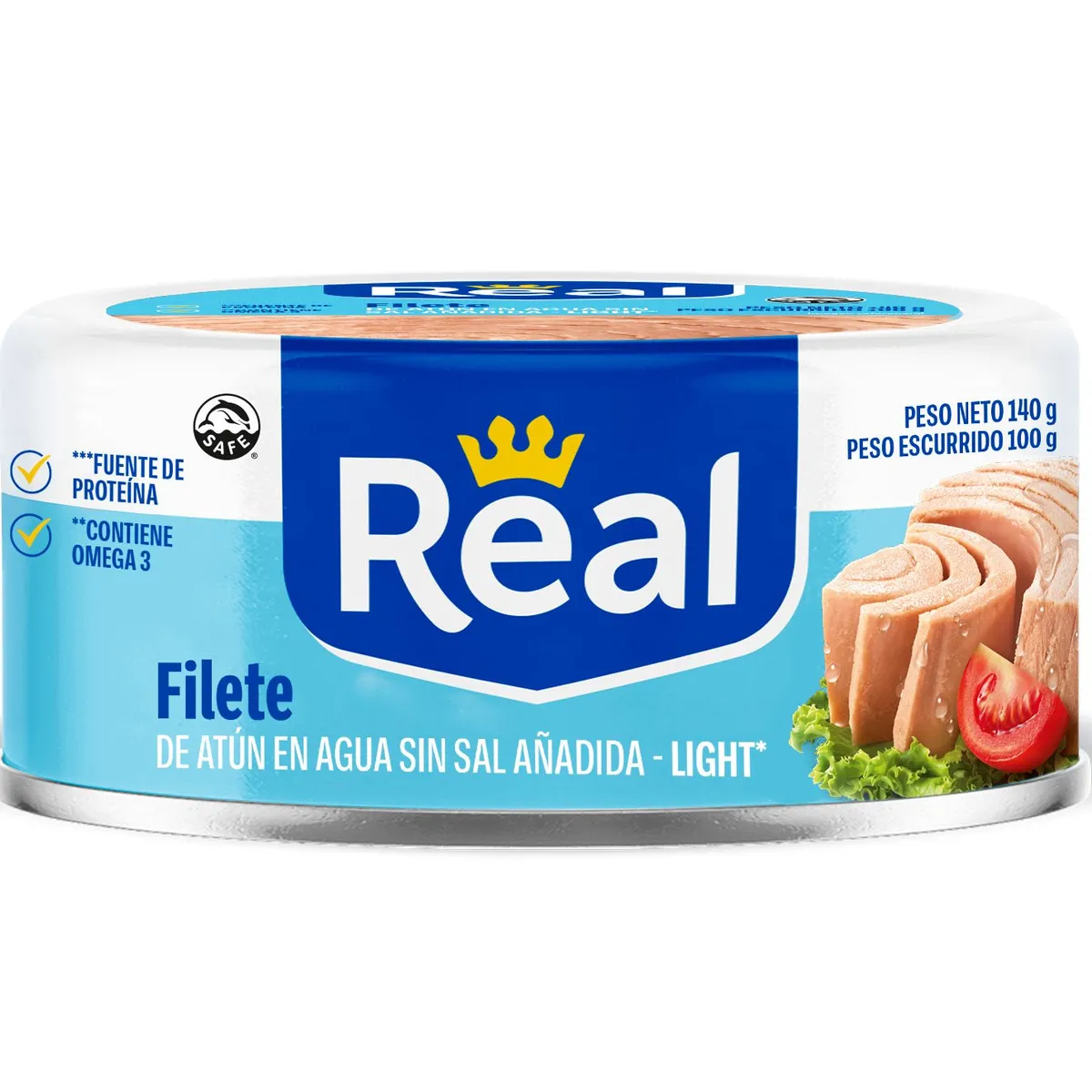 REAL - Filete de Atún Real en Agua Sin Sal Lata 140 g
