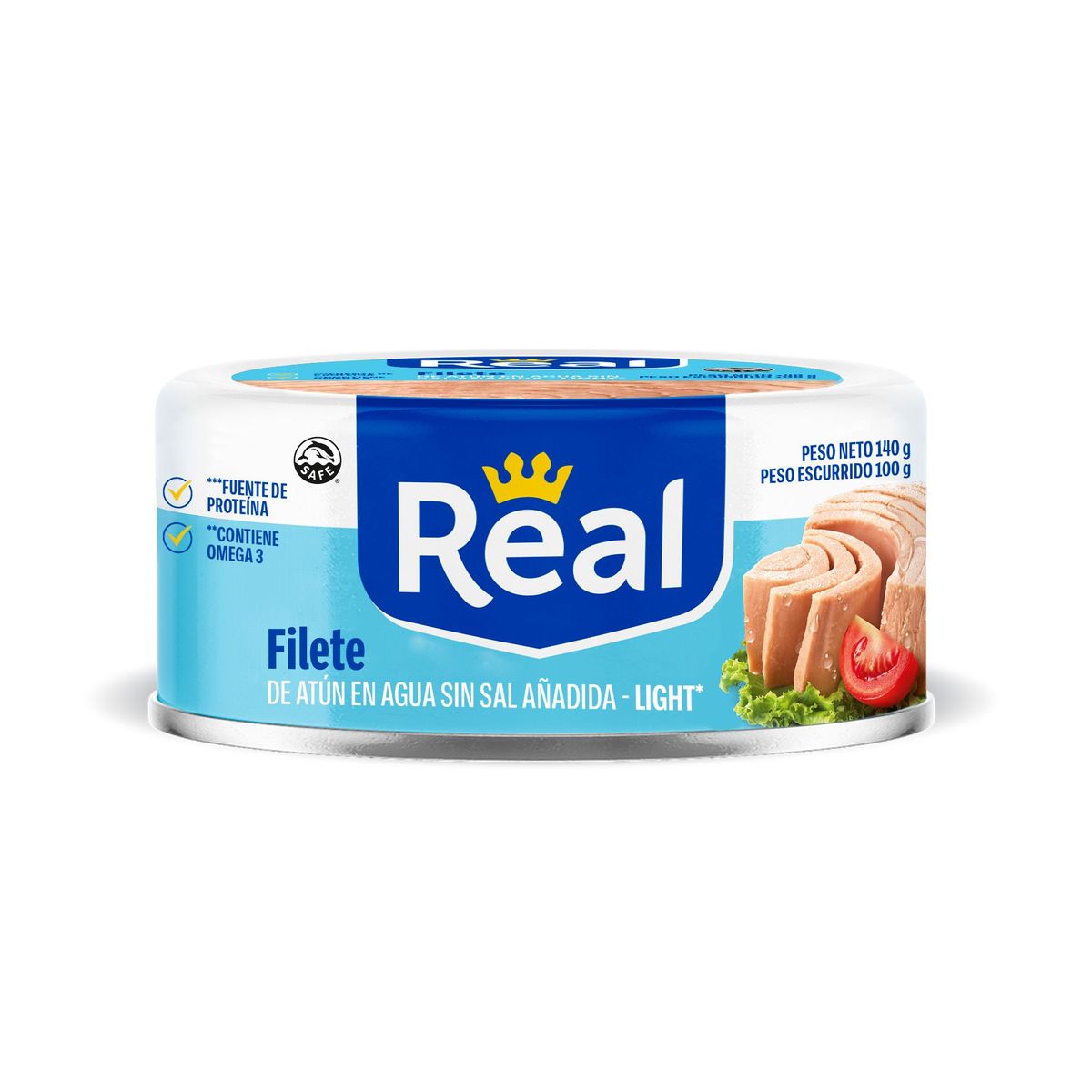 REAL - Filete de Atún Real en Agua Sin Sal Lata 140 g