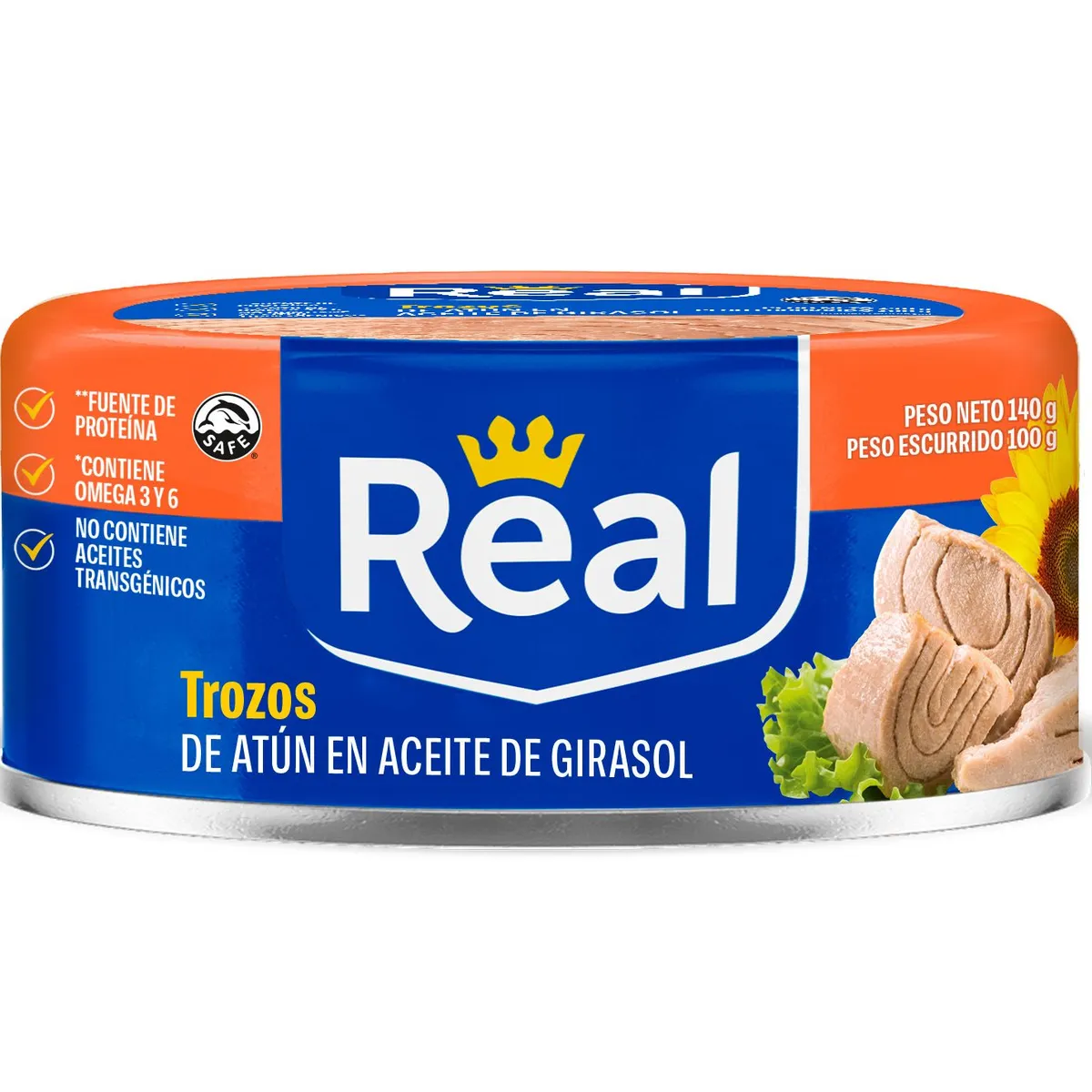 REAL - Trozos de Atún Real en Aceite Girasol Lata 140 g