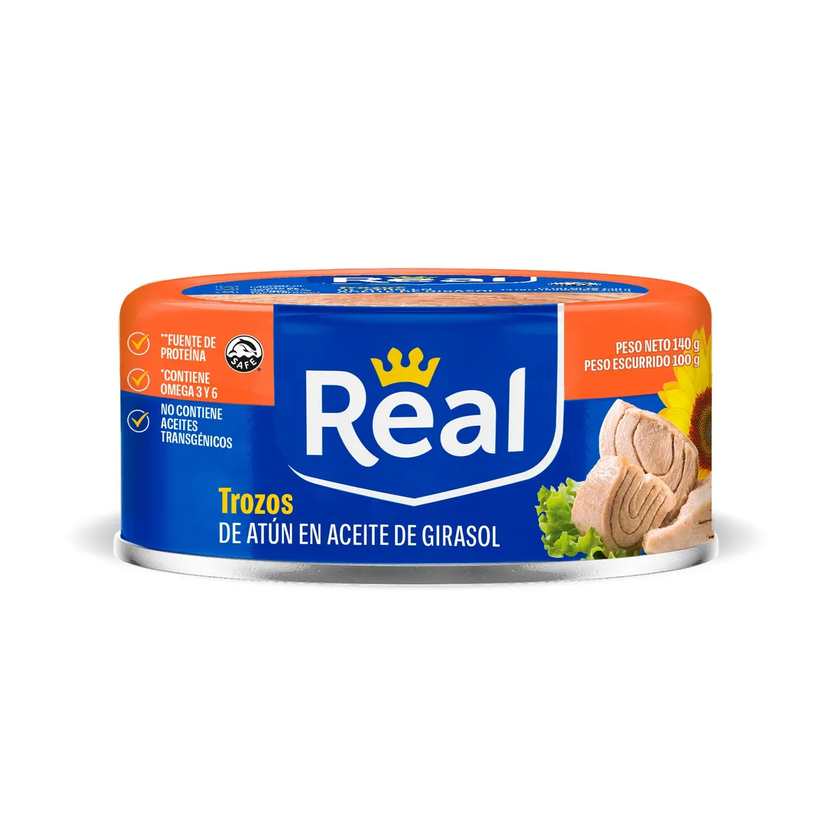 REAL - Trozos de Atún Real en Aceite Girasol Lata 140 g