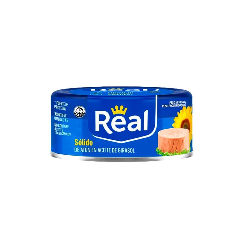 REAL - Sólido de Atún Real en Aceite Girasol Lata 140 g