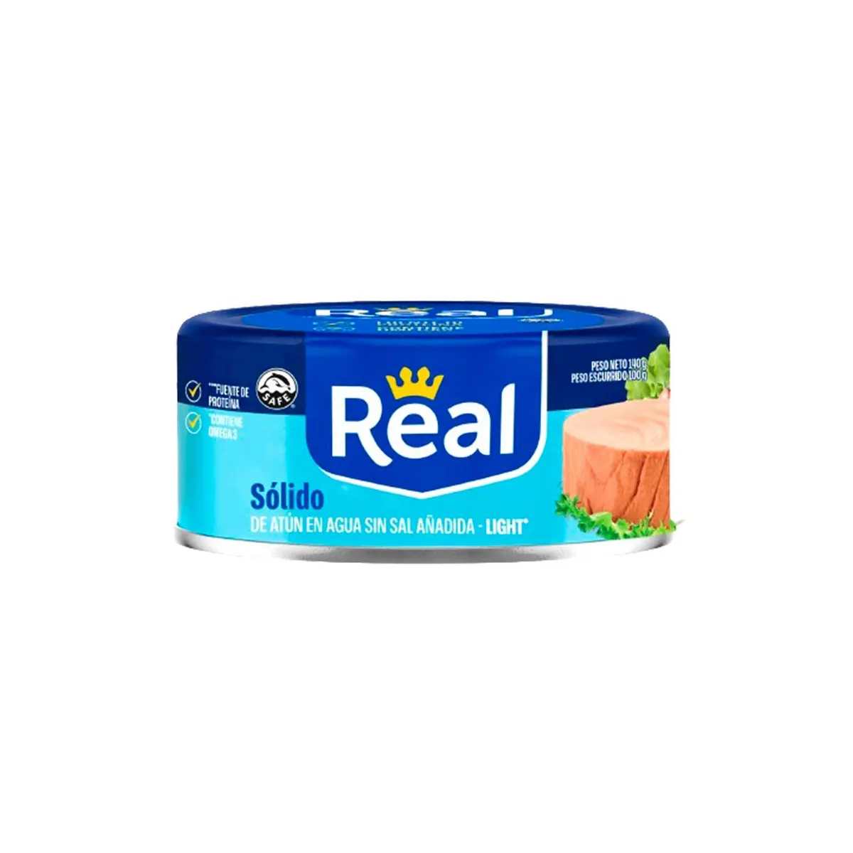 REAL - Sólido de Atún Real en Agua Sin Sal Lata 140 g