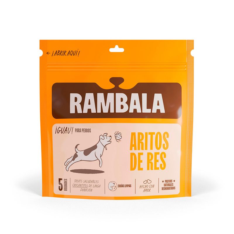 RAMBALA - Rambala Treats Aritos de Res Deshidratados 5 Unidades