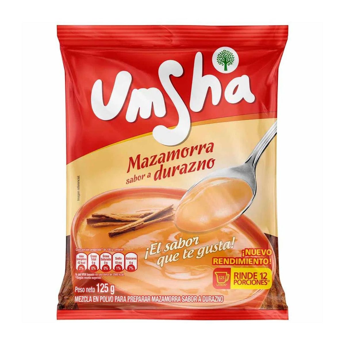 UMSHA - Mazamorra Umsha Sabor Durazno Bolsa 125 g