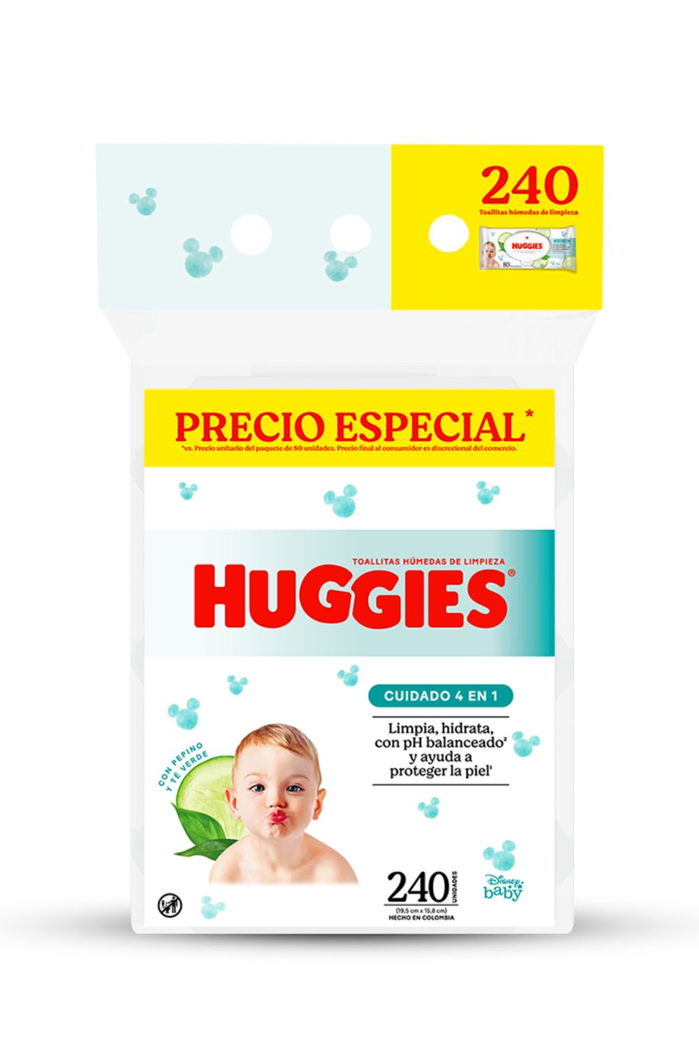 HUGGIES - Toallas Húmedas Cuidado 4 en 1 Huggies Empaque 240 Und