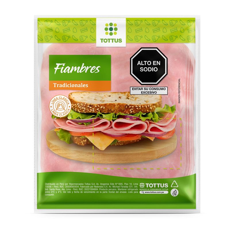 TOTTUS - Jamón Pizza Tottus 180 g