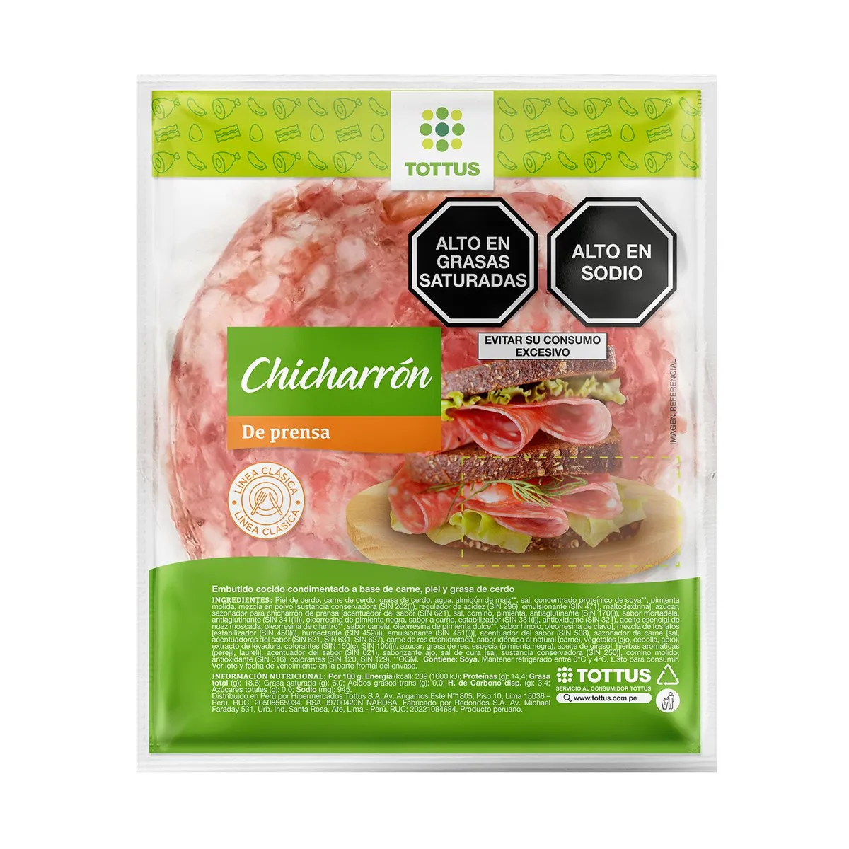TOTTUS - Chicharrón de Prensa Tottus Empaque 100 g