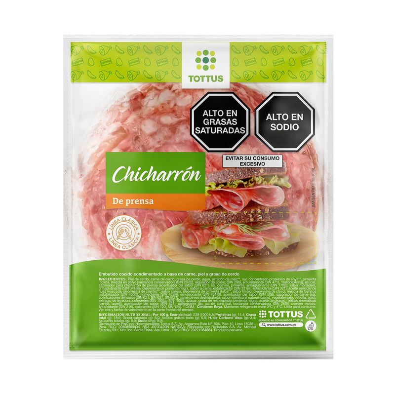 TOTTUS - Chicharron De Prensa Tottus X 200G