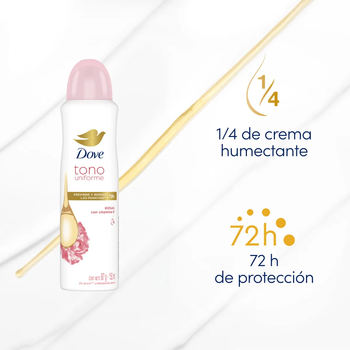 DOVE - Antitranspirante en Spray Dove Tono Uniforme Rosas Envase 150 mL