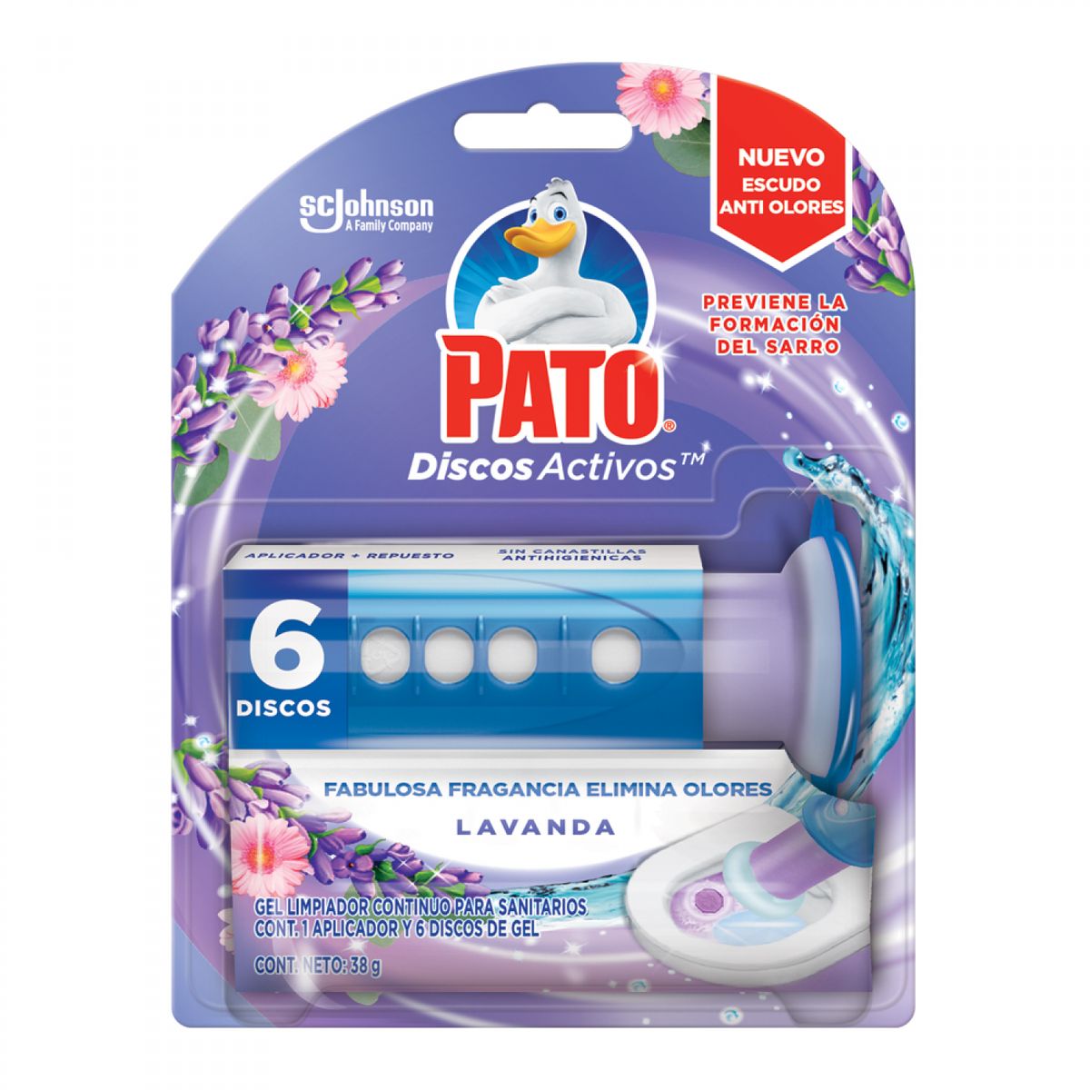 PATO - Discos Activos Pato Lavanda + Repuesto Empaque 38 g