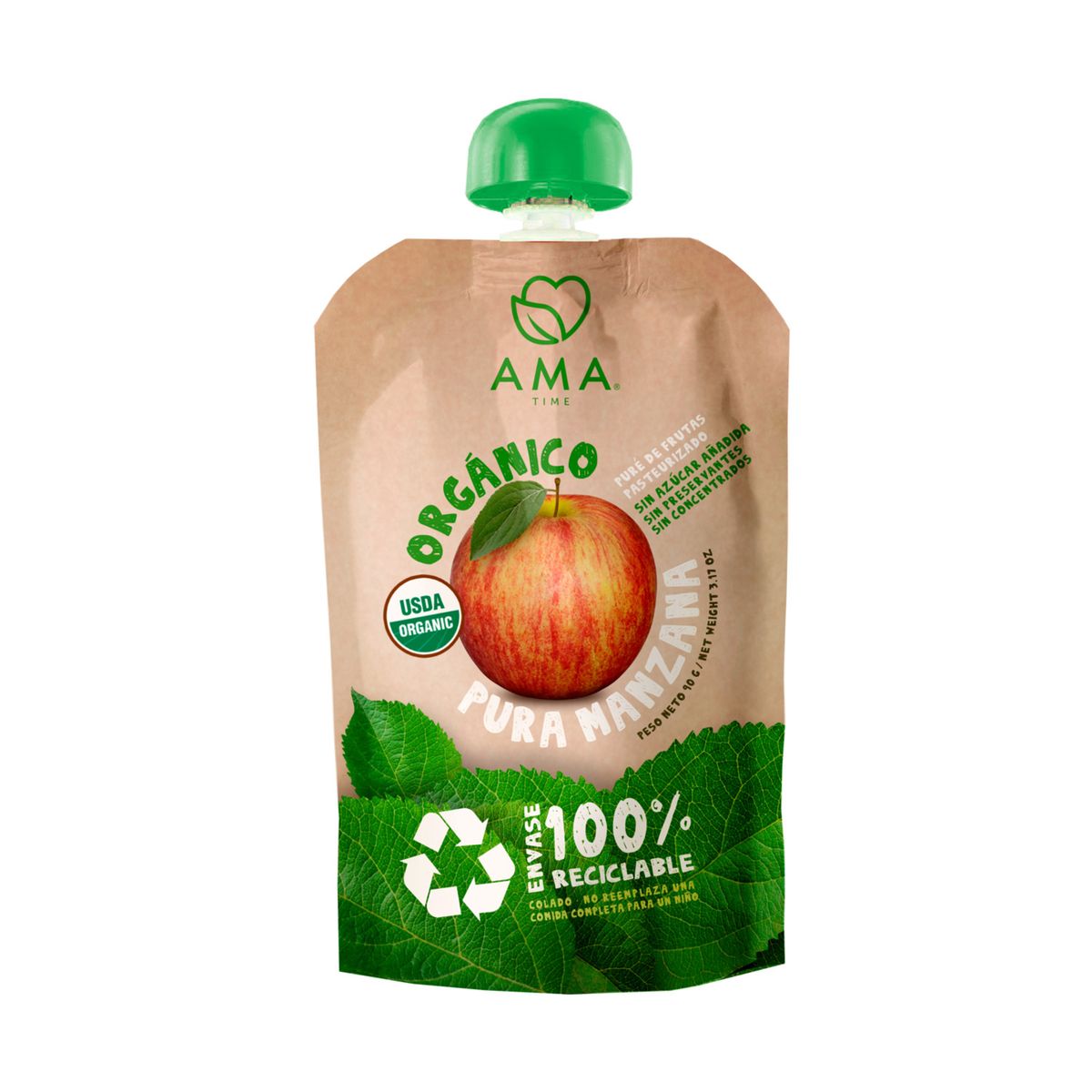 AMA TIME - Puré de Manzana Orgánica Ama Time Doypack 90 g