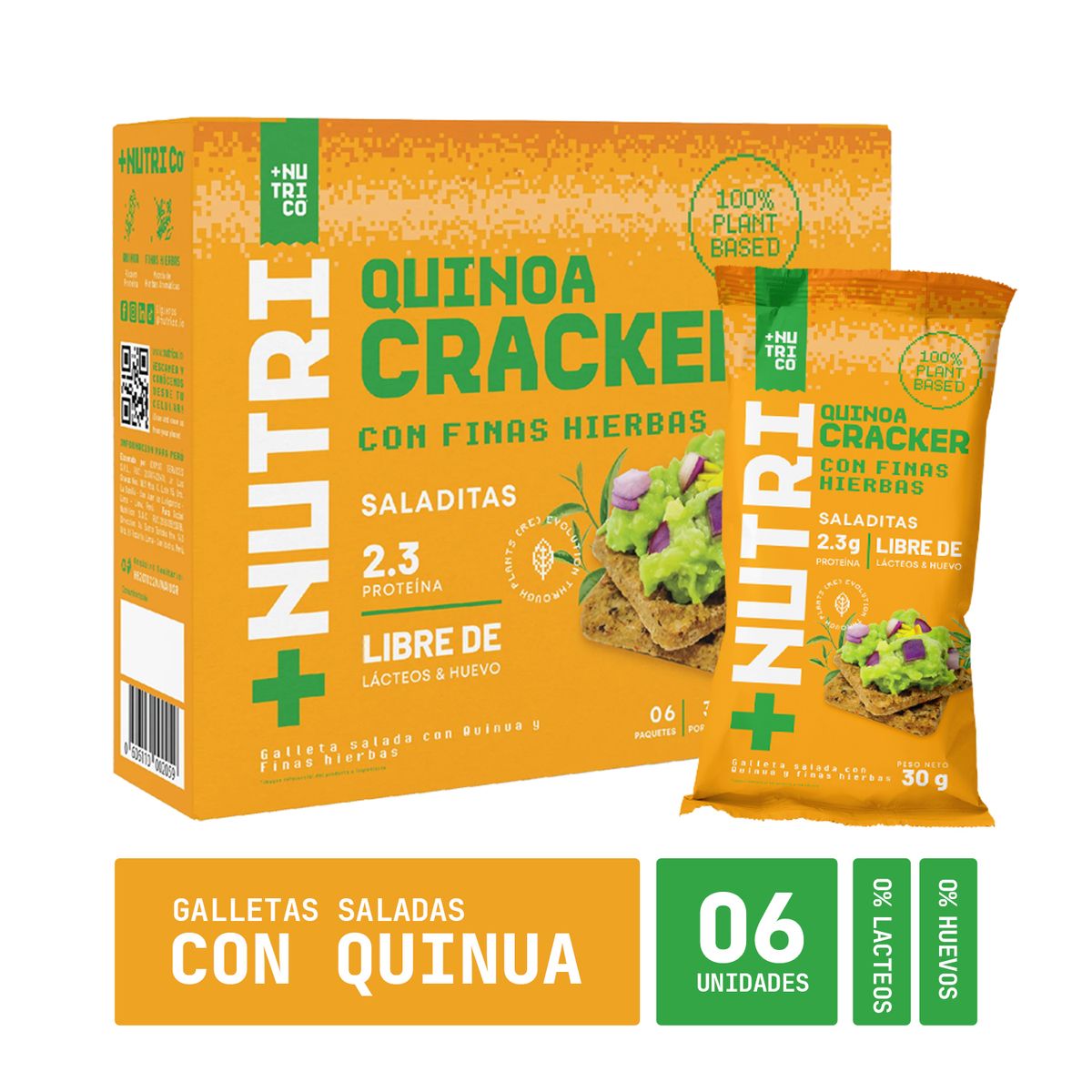 NUTRICO - Galletas NutriCo Quinoa Crackers Finas Hierbas Caja 180 g