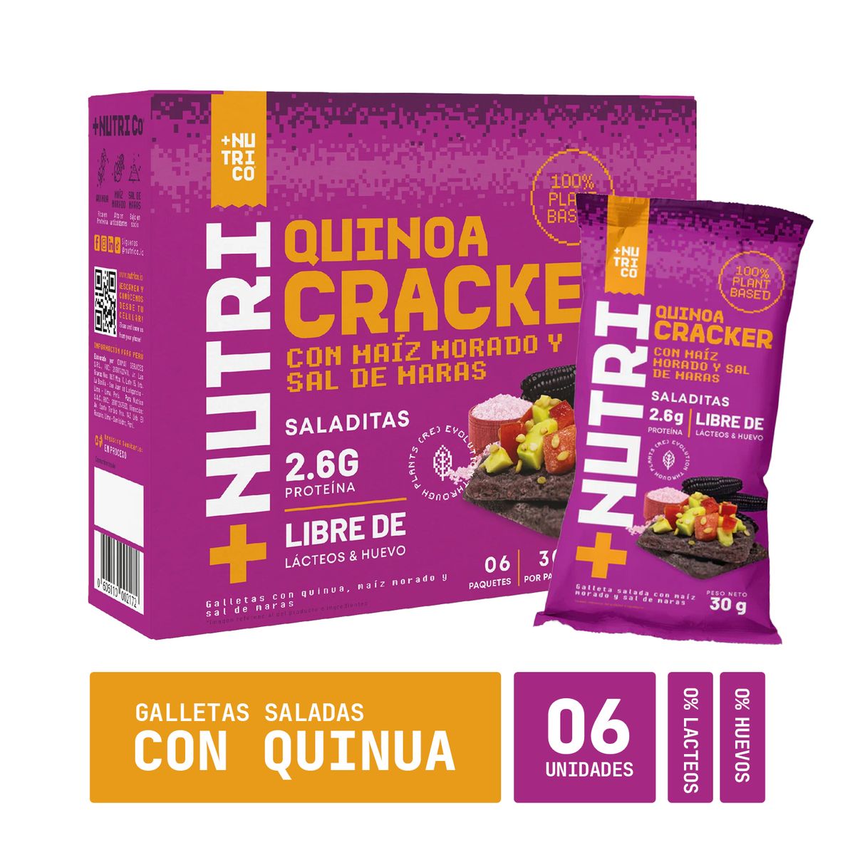 NUTRICO - Galletas NutriCo Quinoa Crackers Maíz Morado Caja 180 g