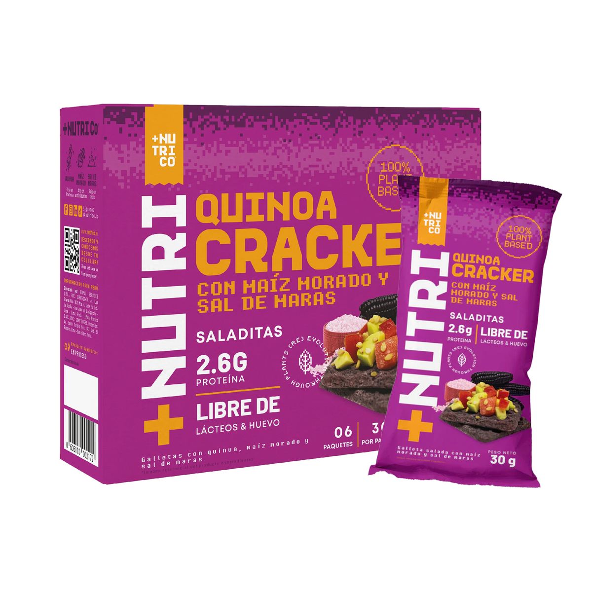 NUTRICO - Galletas NutriCo Quinoa Crackers Maíz Morado Caja 180 g