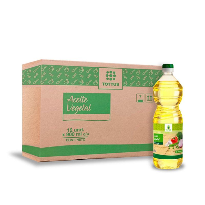 TOTTUS - Aceite Vegetal Tottus Caja 12 Botellas 900 mL